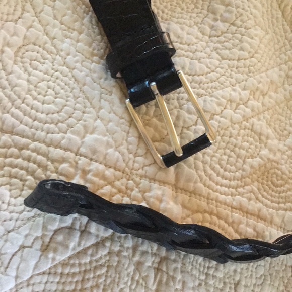 Calvin Klein Woven Black Leather Belt Small 2 4 6 - Picture 6 of 9